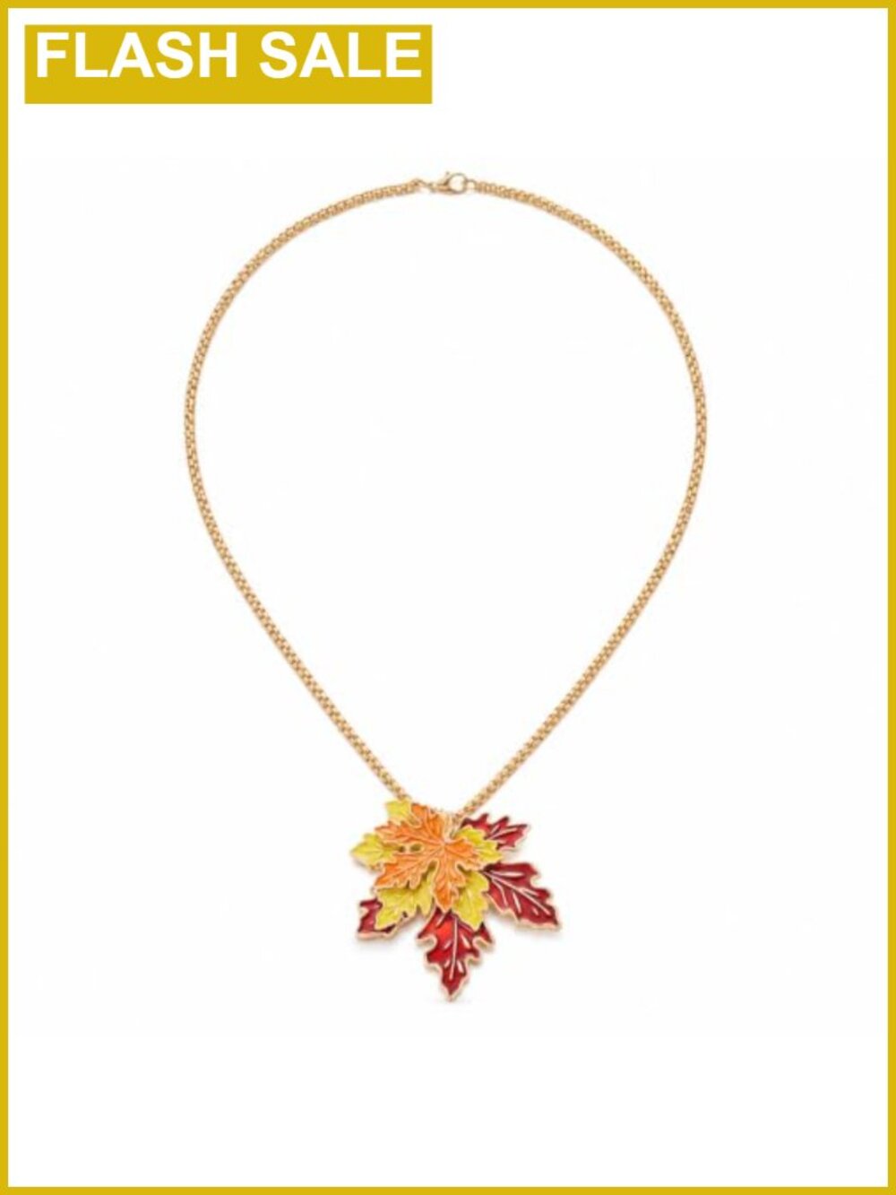 Maple Leaf Pendant Necklace Alloy Fall Thanksgiving Jewelry Gift